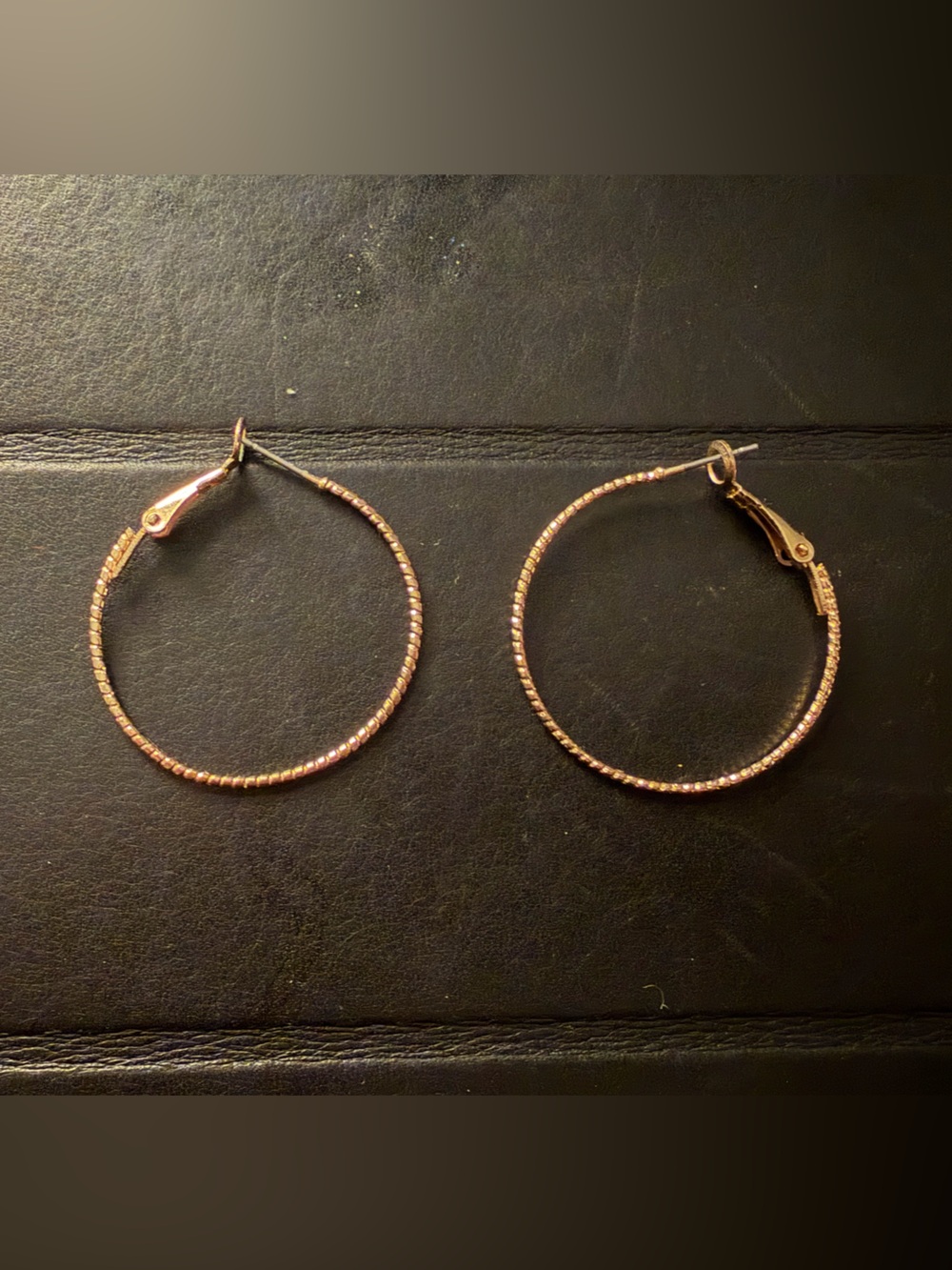 Gold-Tone Textured Hoop Earrings